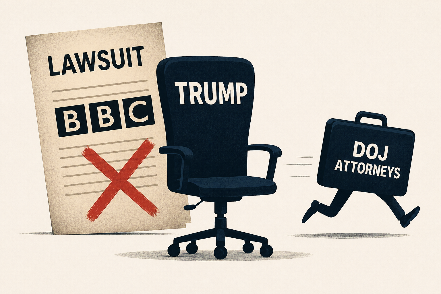 Trump shirks his own BBC lawsuit, and DOJ attorneys run amok