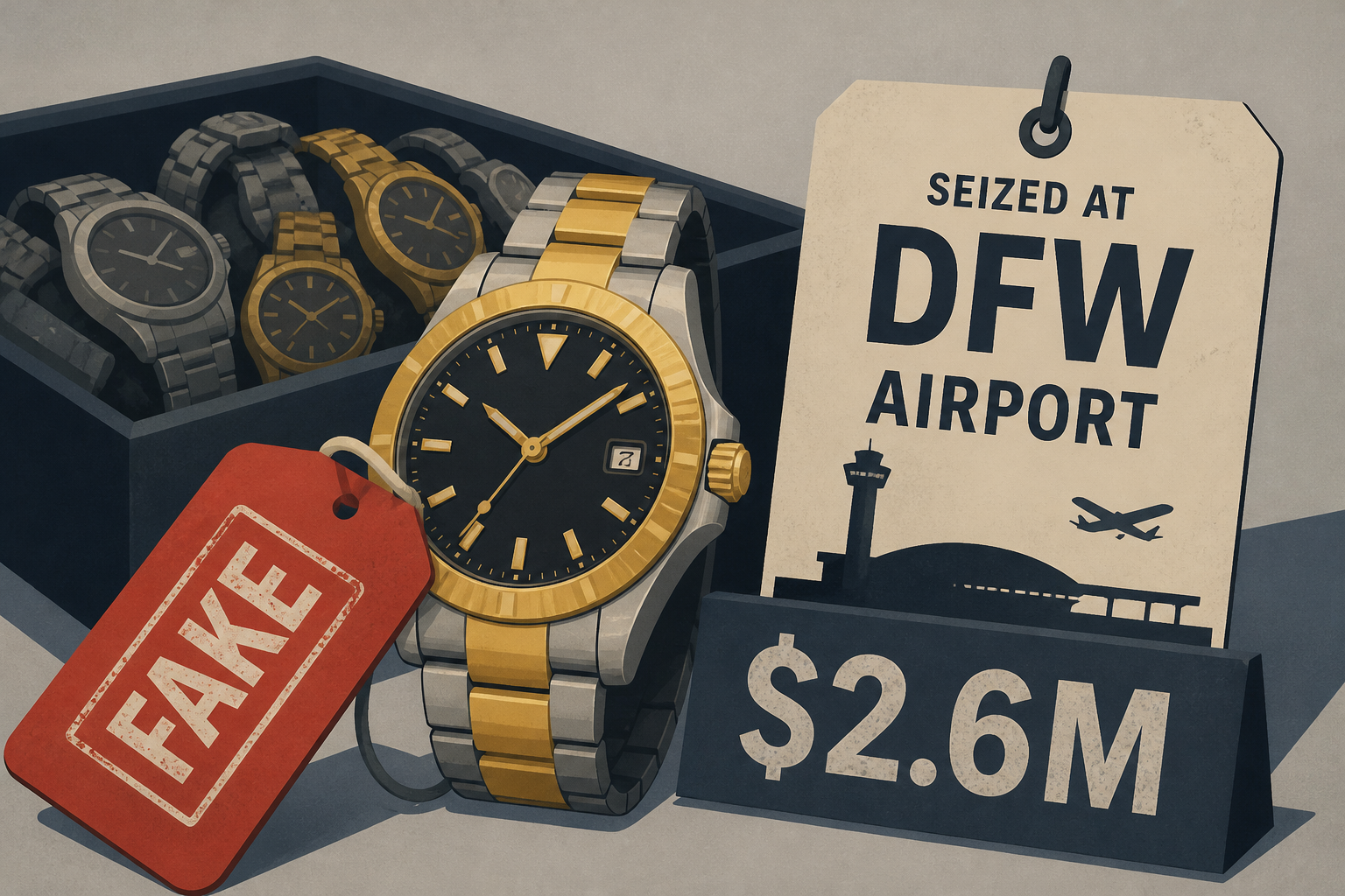 Fake luxury watches worth $2.6M seized at DFW Airport