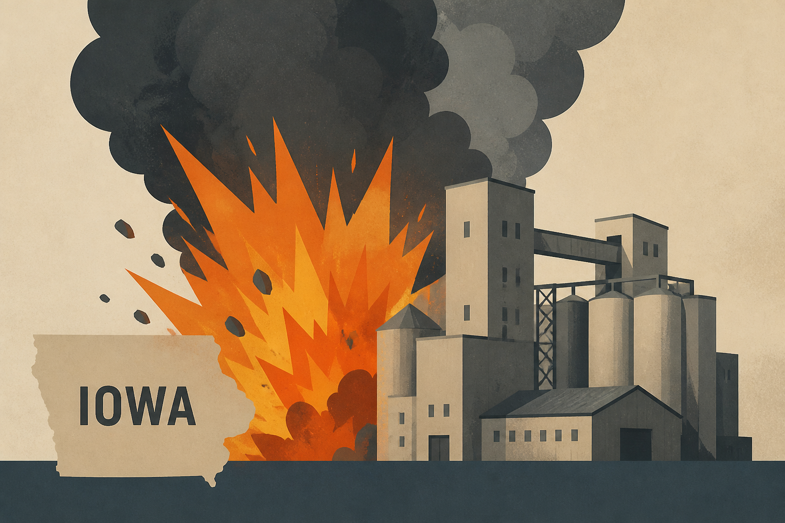 Explosion, fire blast through Iowa Quaker Oats plant