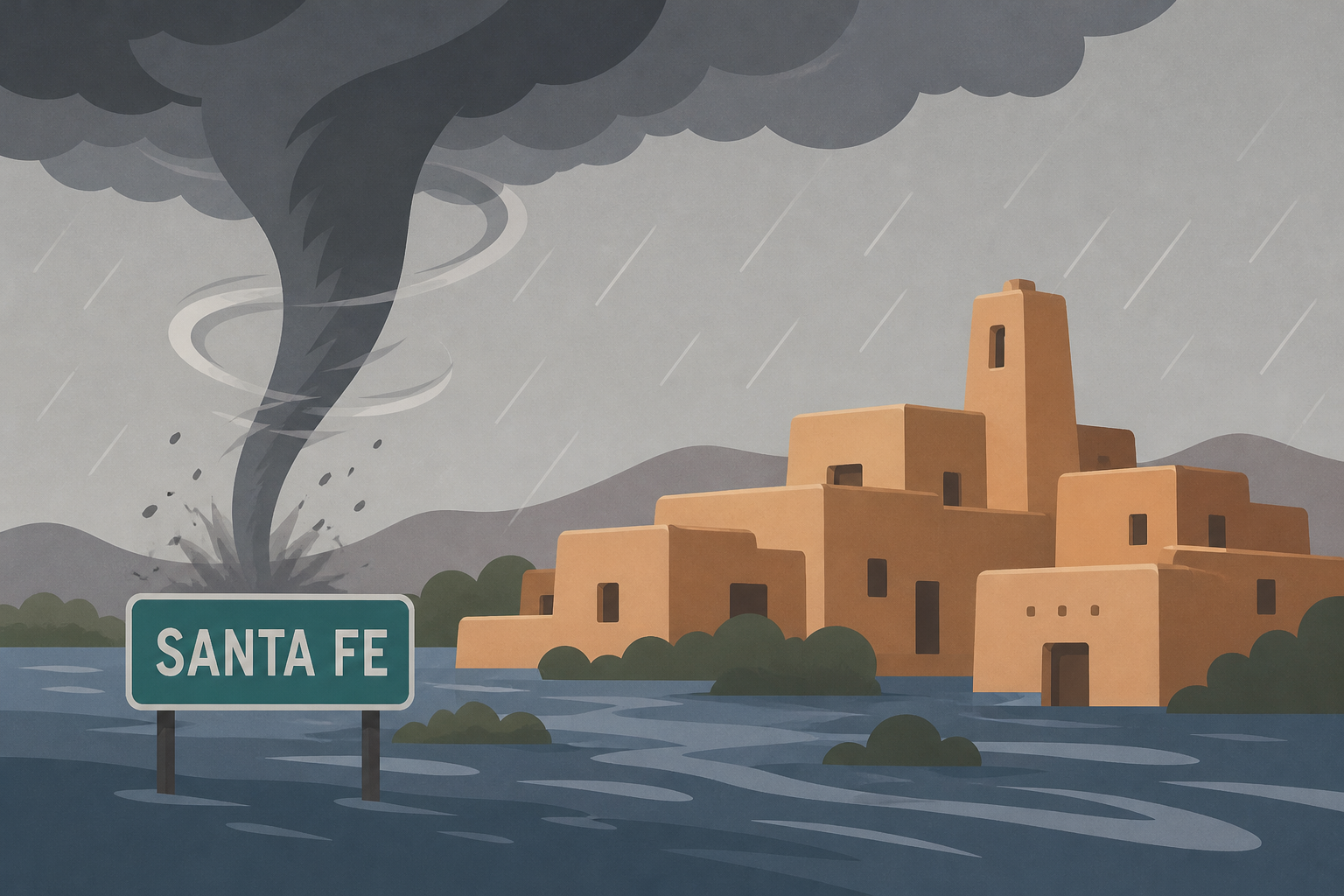 Possible tornado hits Santa Fe amid northwest New Mexico floods