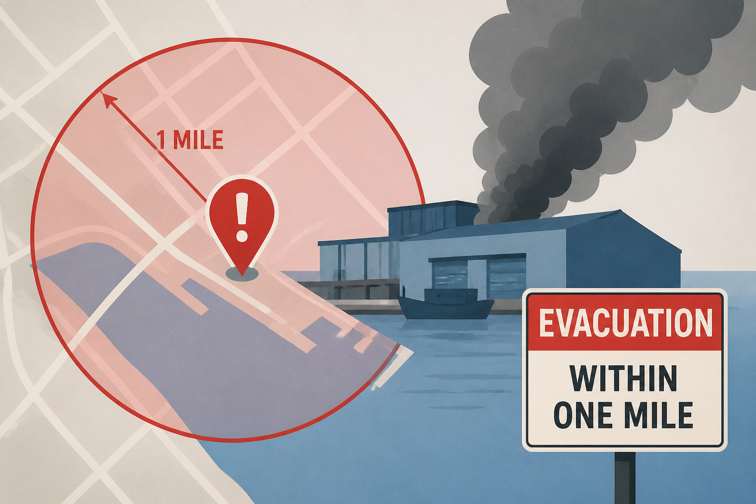 Evacuations ordered within one mile of seafood plant fire on Newport’s Bayfront