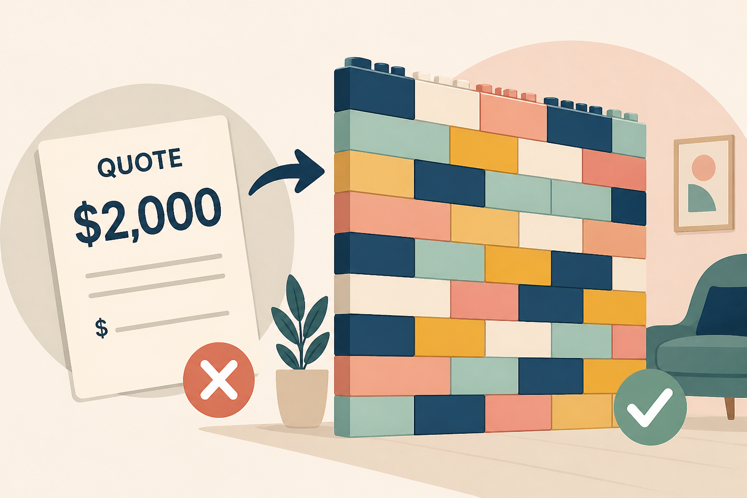 Woman Is Quoted $2K to Put Up a Flex Wall in N.Y.C. Apartment, So She Uses Plastic Building Blocks Instead (Exclusive)