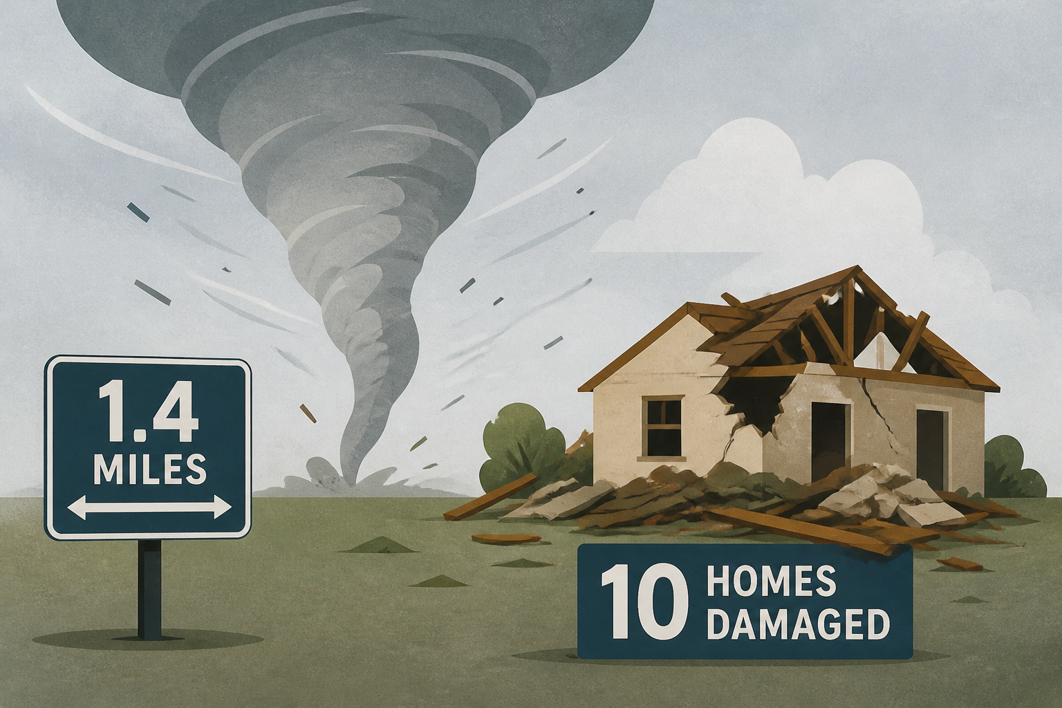 Santa Fe tornado traveled 1.4 miles, damaged 10 homes