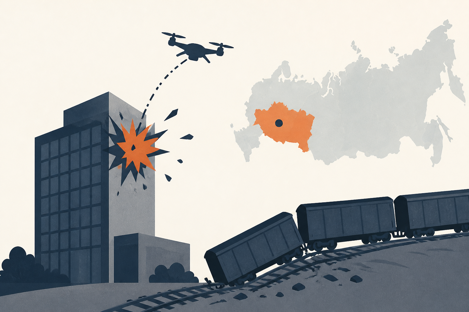 Voronezh Business Center Hit in Drone Attack as 20 Rail Cars Derail Elsewhere in Russia