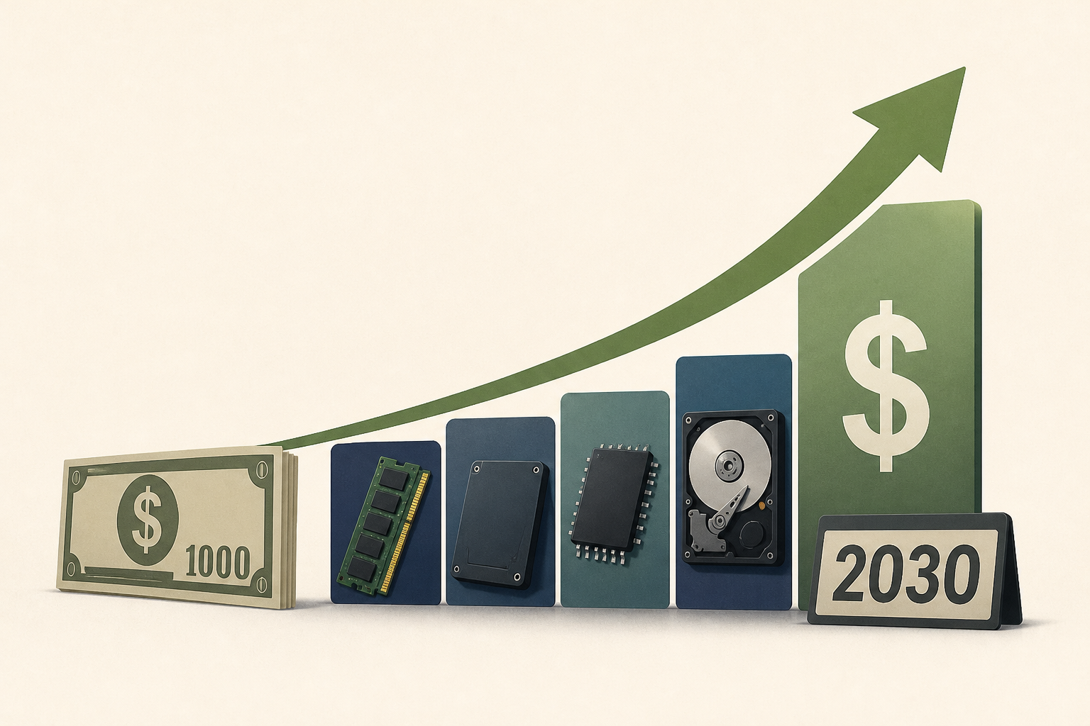 Here's What $1,000 Spread Across These 4 Memory and Storage Stocks Could Be Worth by 2030