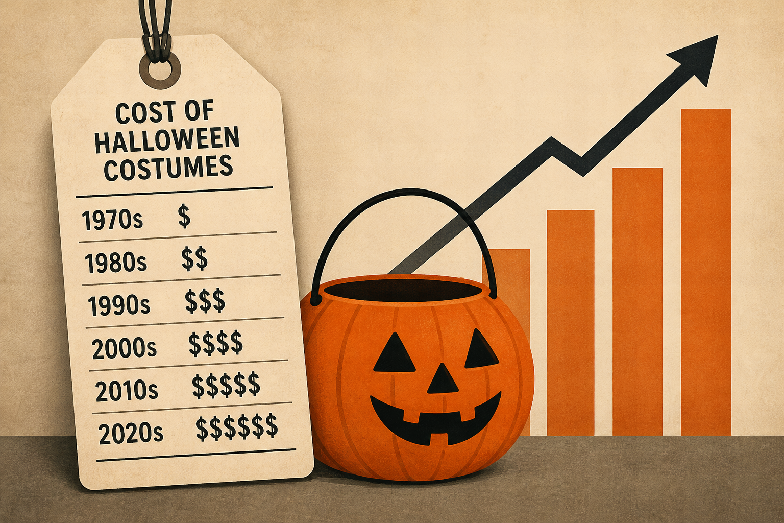 How much did Halloween costumes cost decades ago?