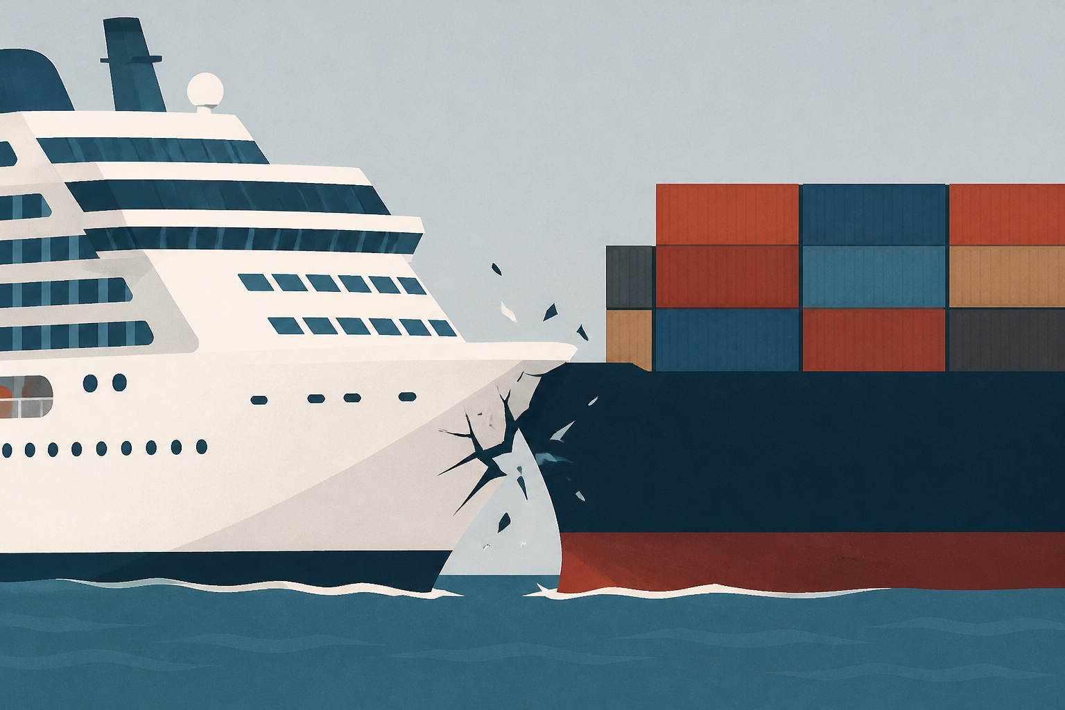 Cruise Ship Damaged as It Hits Containership Departing Bremerhaven