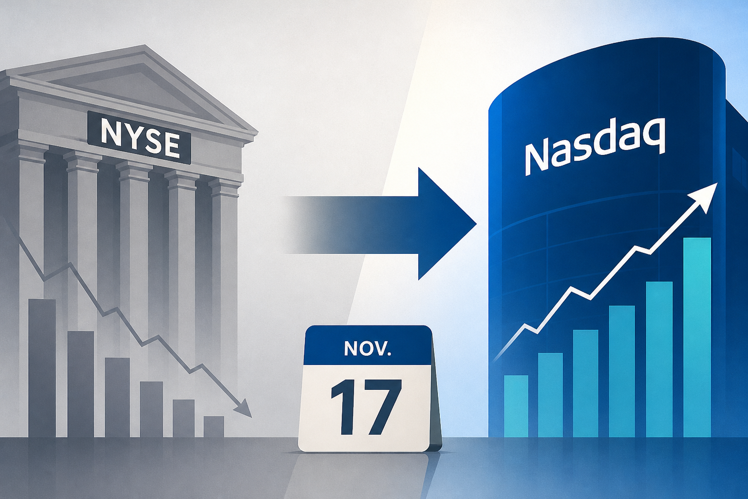 GM will switch to Nasdaq from the NYSE on Nov. 17