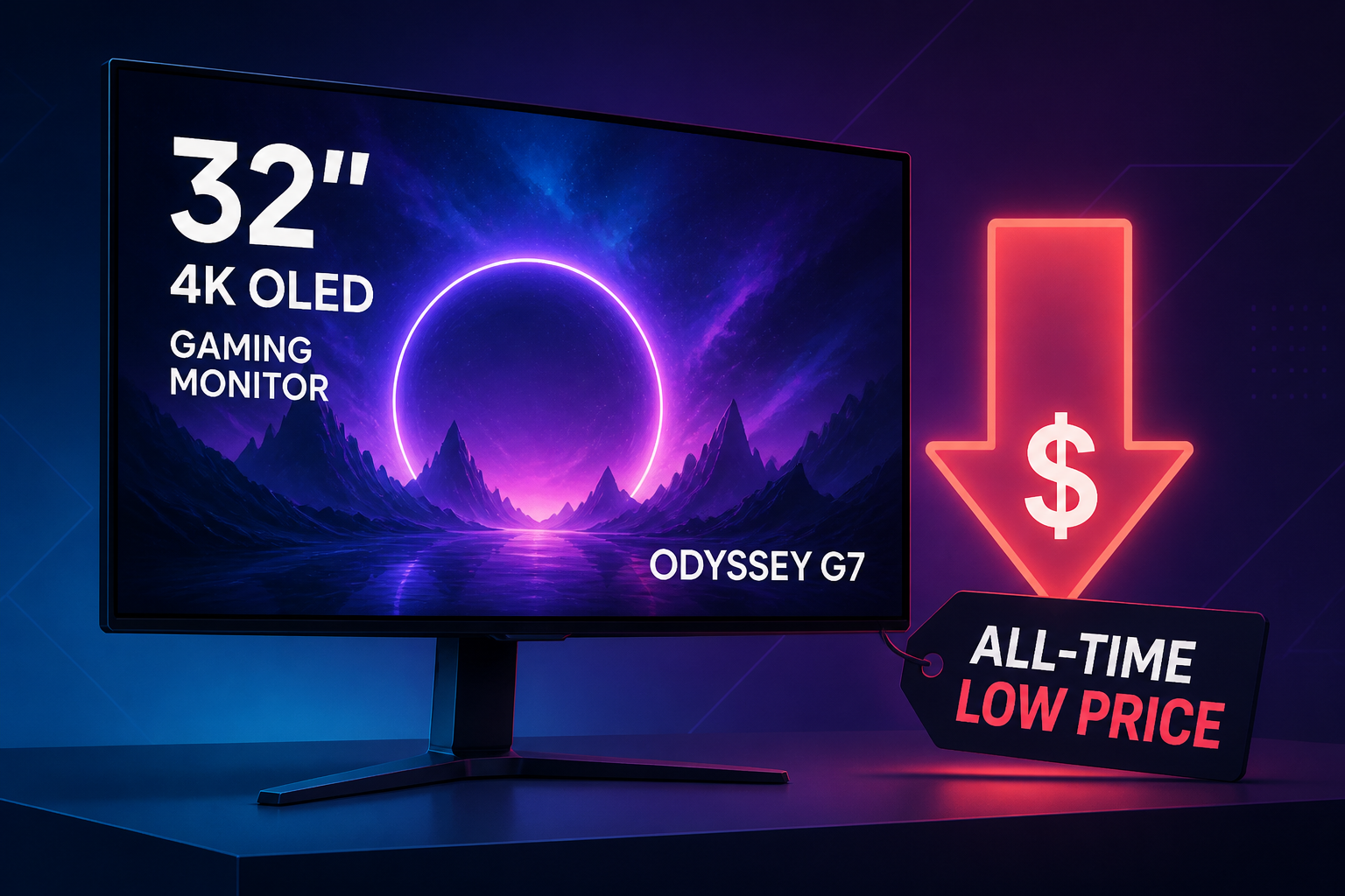 The 32" Samsung Odyssey G7 4K OLED Gaming Monitor Drops to an All-Time Low Price Ahead of Black Friday