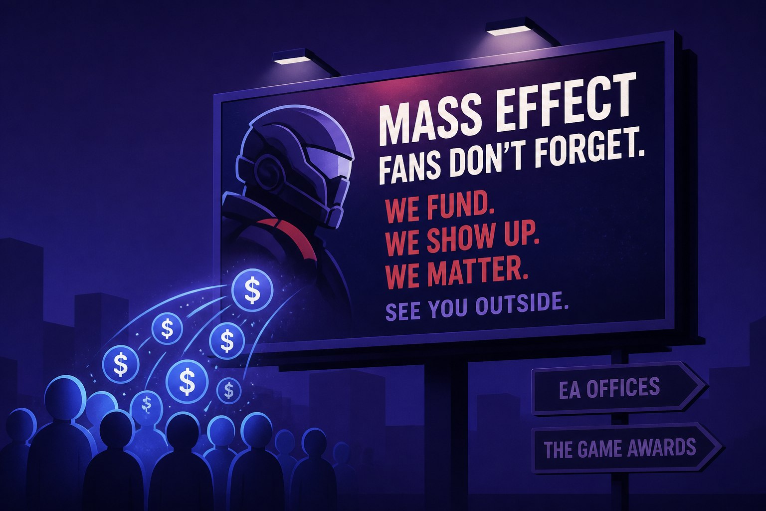 It Took Mass Effect Fans Less Than 15 Minutes To Crowdfund Billboards Outside EA's Offices And The Game Awards