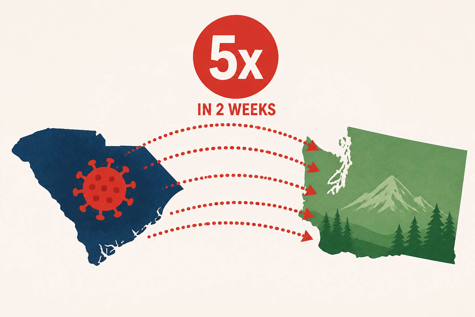 South Carolina's measles outbreak jumped to Washington state 5 times in 2 weeks