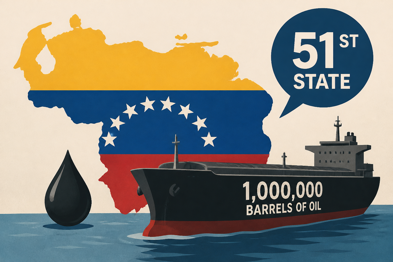 Trump shows off tanker with ‘1m barrels of oil’ and floats Venezuela as 51st state