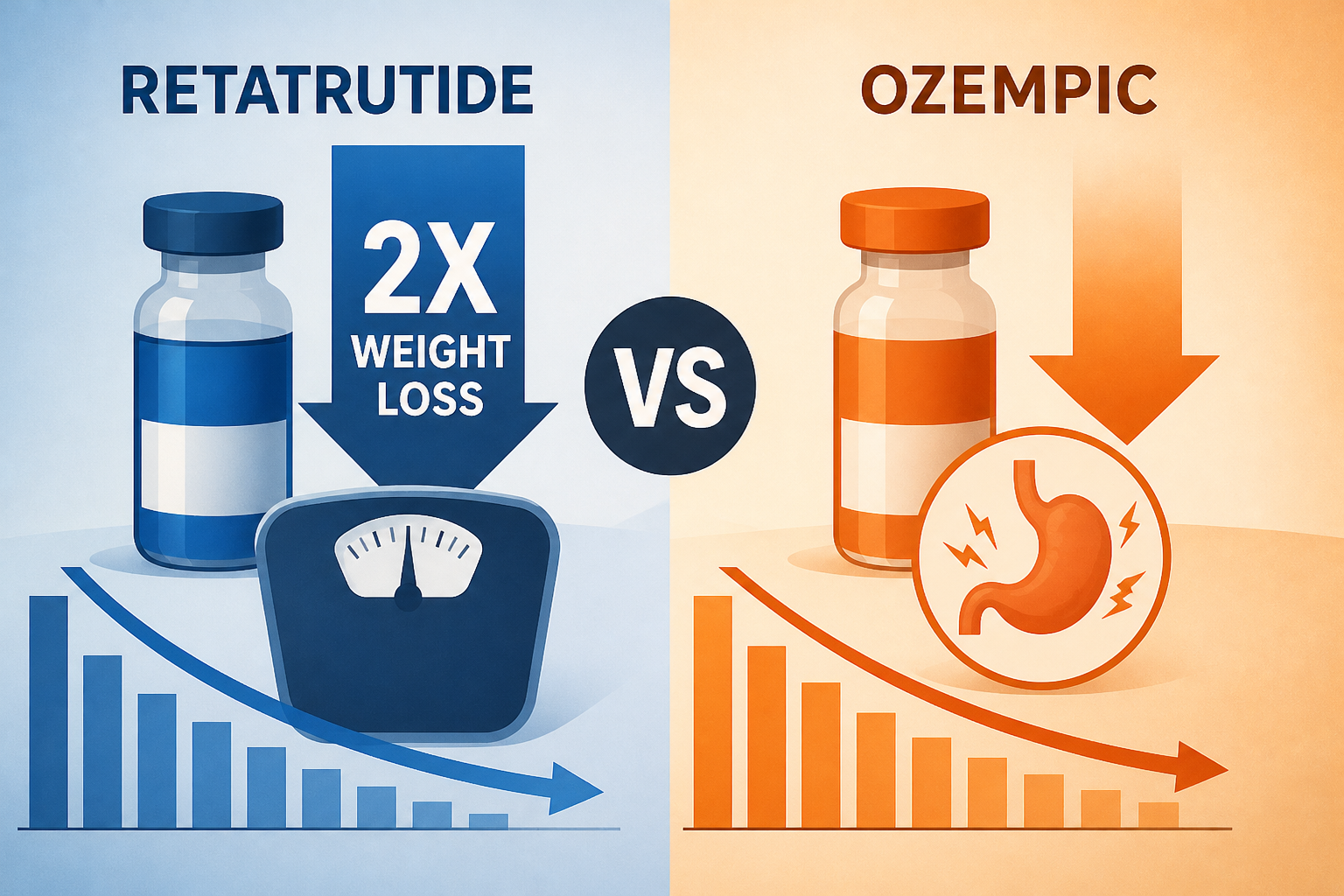 Retatrutide Vs Ozempic: Double the Weight Loss, Different Side Effects