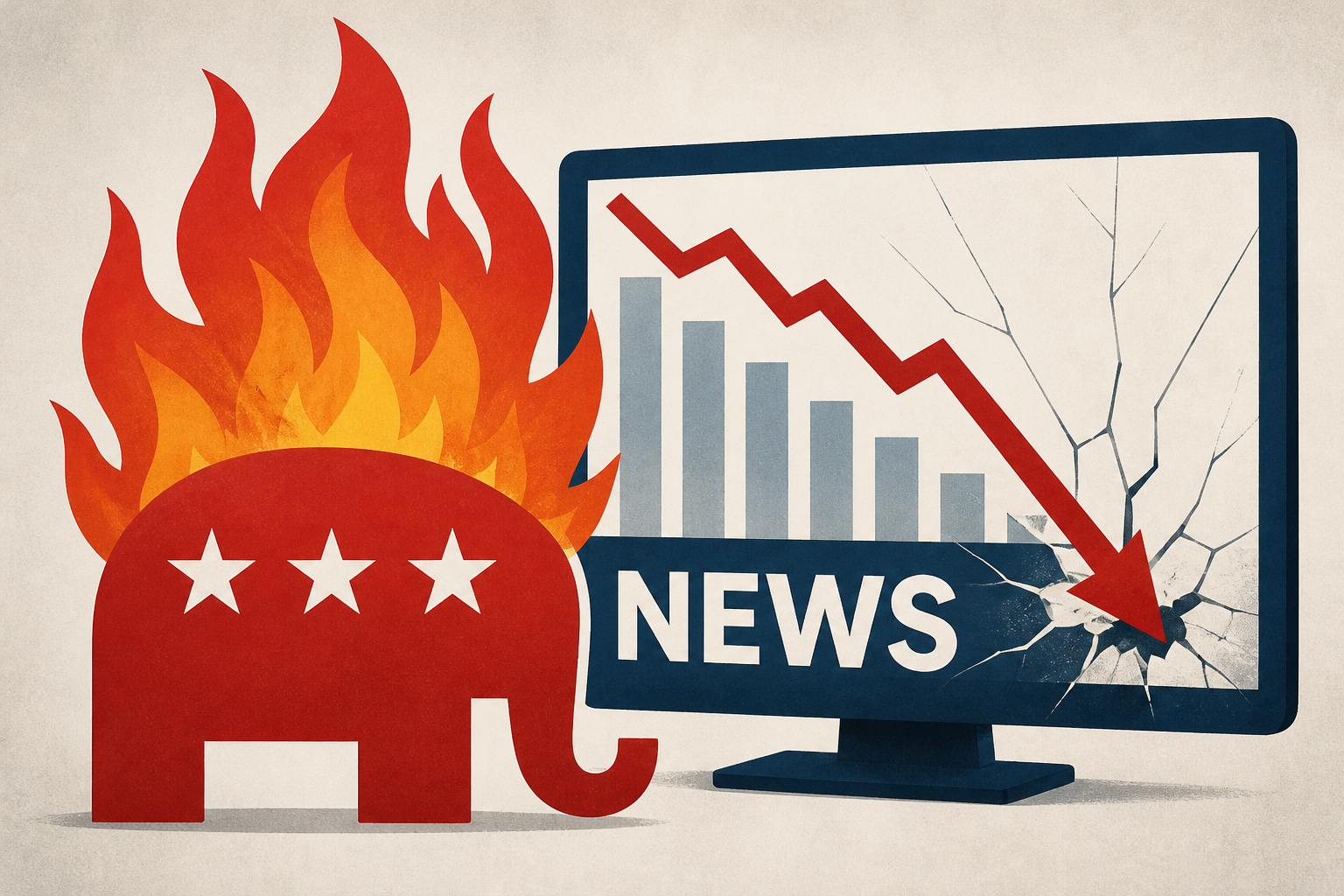 Five-alarm fire for Republicans as Fox News ratings take massive 'plunge'
