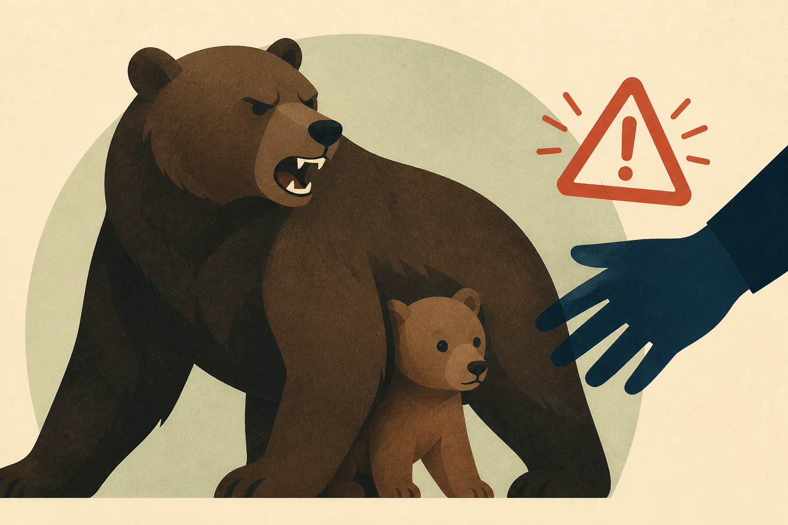 Watch a Mother Bear Give a Wildlife Expert a Warning Bite Near Her Cub
