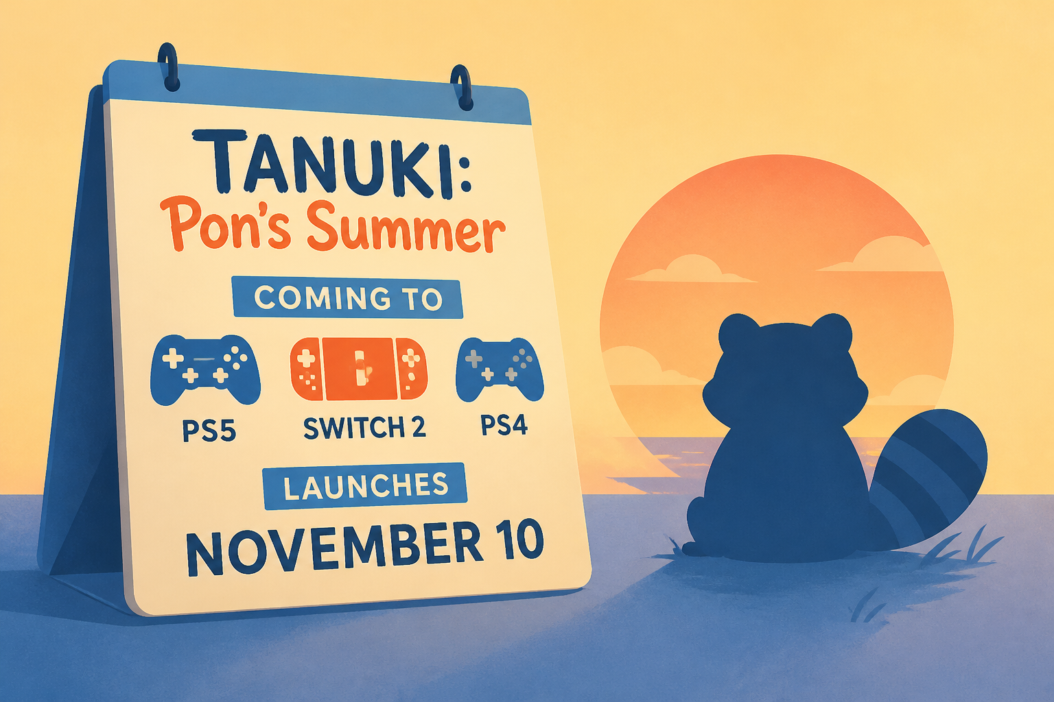 TANUKI: Pon’s Summer adds PS5, Switch 2, and PS4 versions, launches November 10