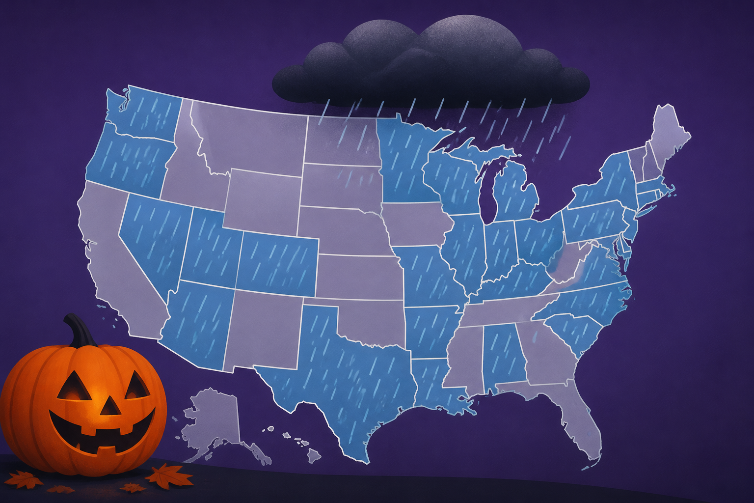 Halloween forecast: Over 20 states expecting rain in their forecasts