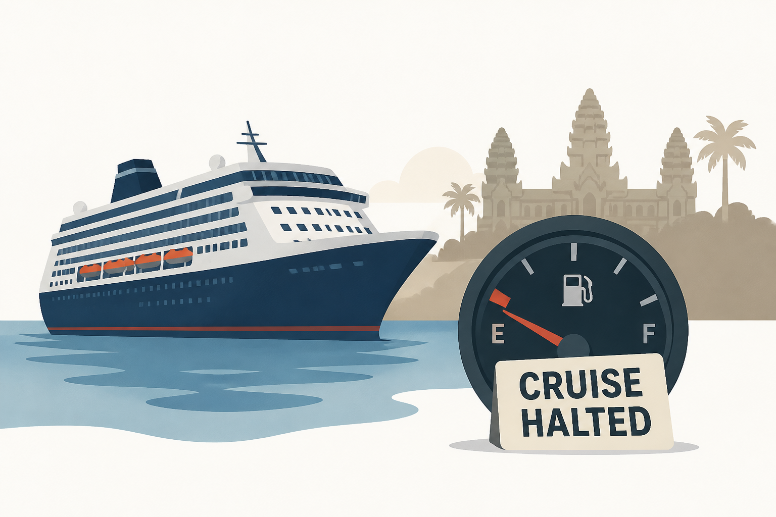 Passengers stranded in Cambodia after cruise halted due to high fuel costs