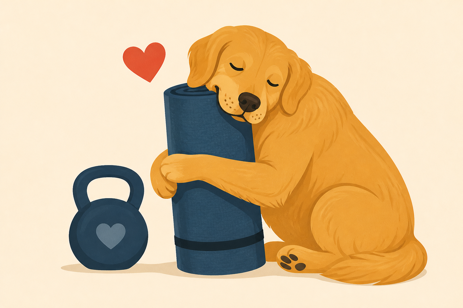 Golden Retriever Needs His Morning Cuddles, Even if It Means Becoming His Human’s Whole Workout