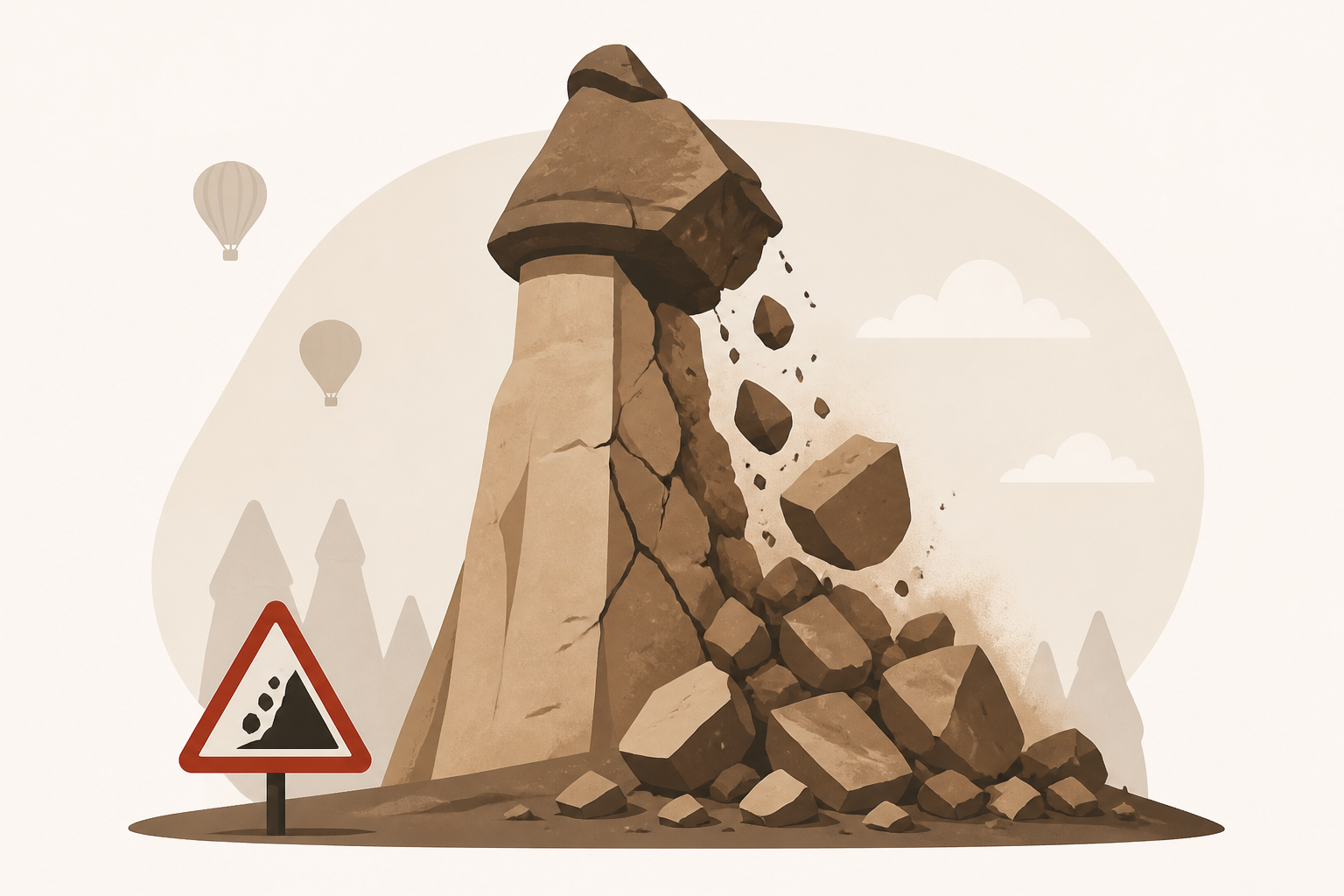 A rock formation collapse in Turkey’s touristic Cappadocia region kills at least 3