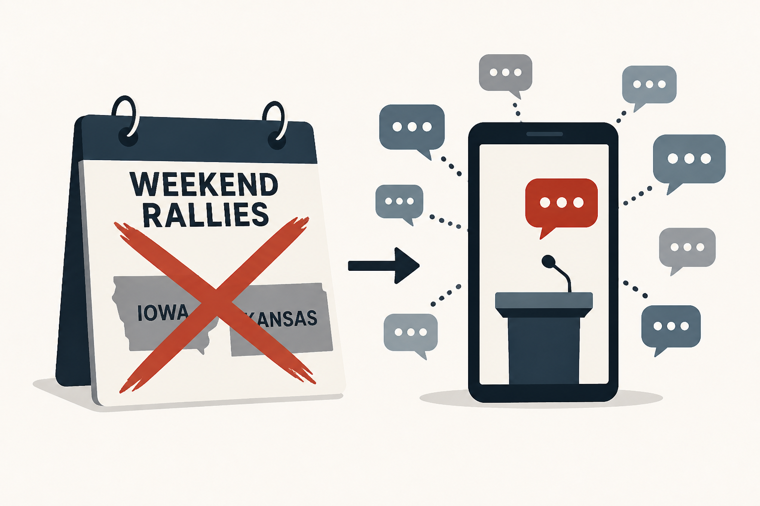 Trump cancels weekend rallies in Iowa and Kansas in favor of holding numerous tele-rallies