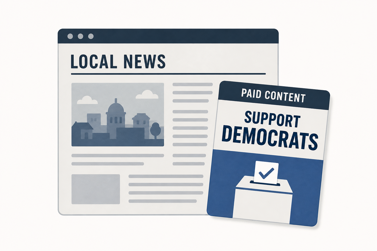 Ads disguised as local news websites are promoting Democrats : NPR