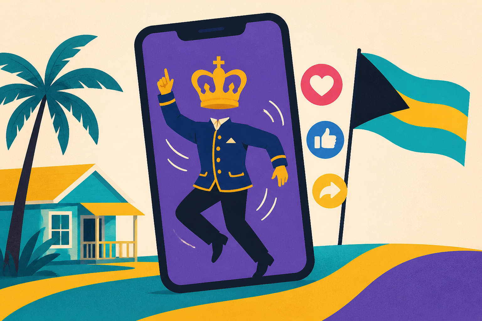 King Charles dancing in the streets of the Bahamas goes viral
