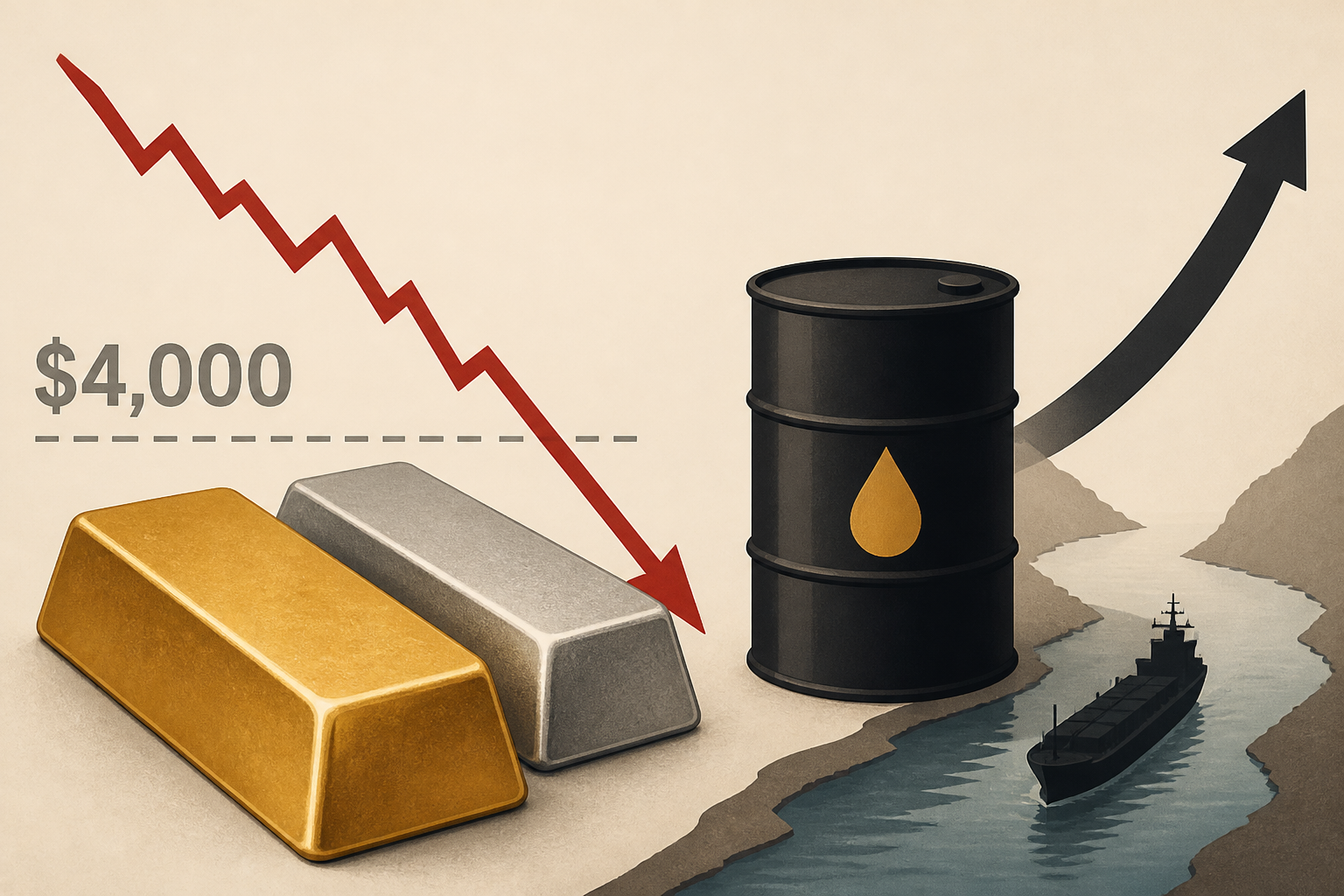 Gold drops below $4,000, silver tumbles as Hormuz attack lifts oil prices - Kitco AM Report