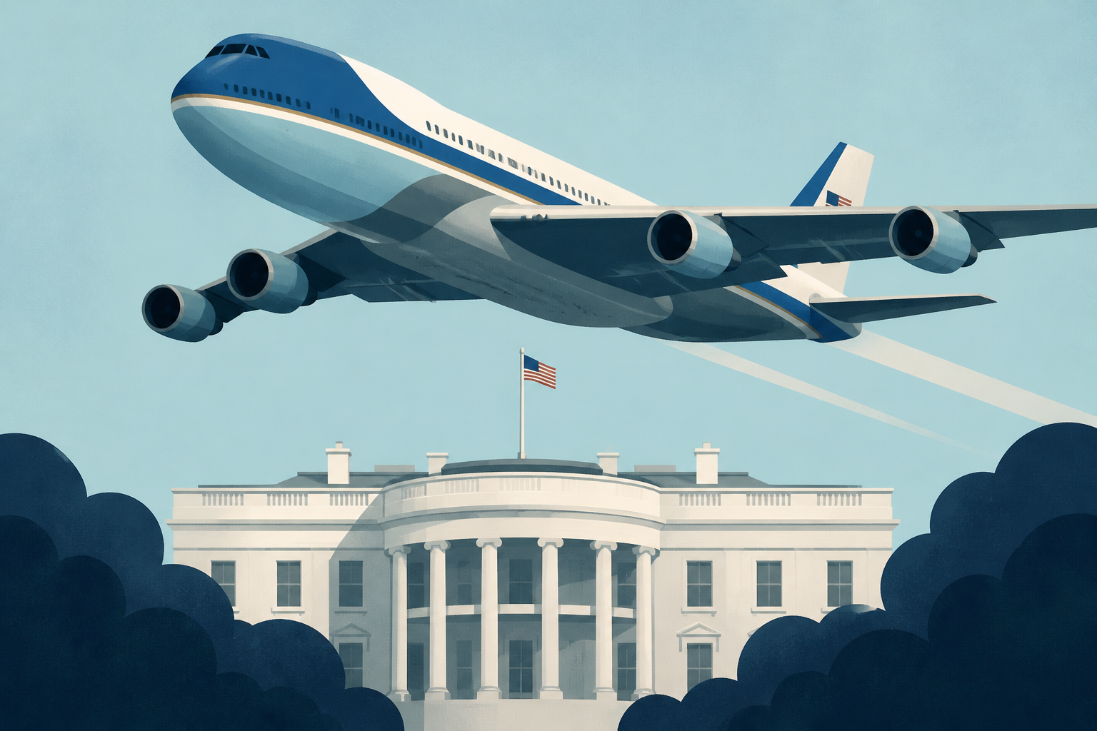 Trump’s Air Force One flies dangerously close to White House shocking and scaring visitors