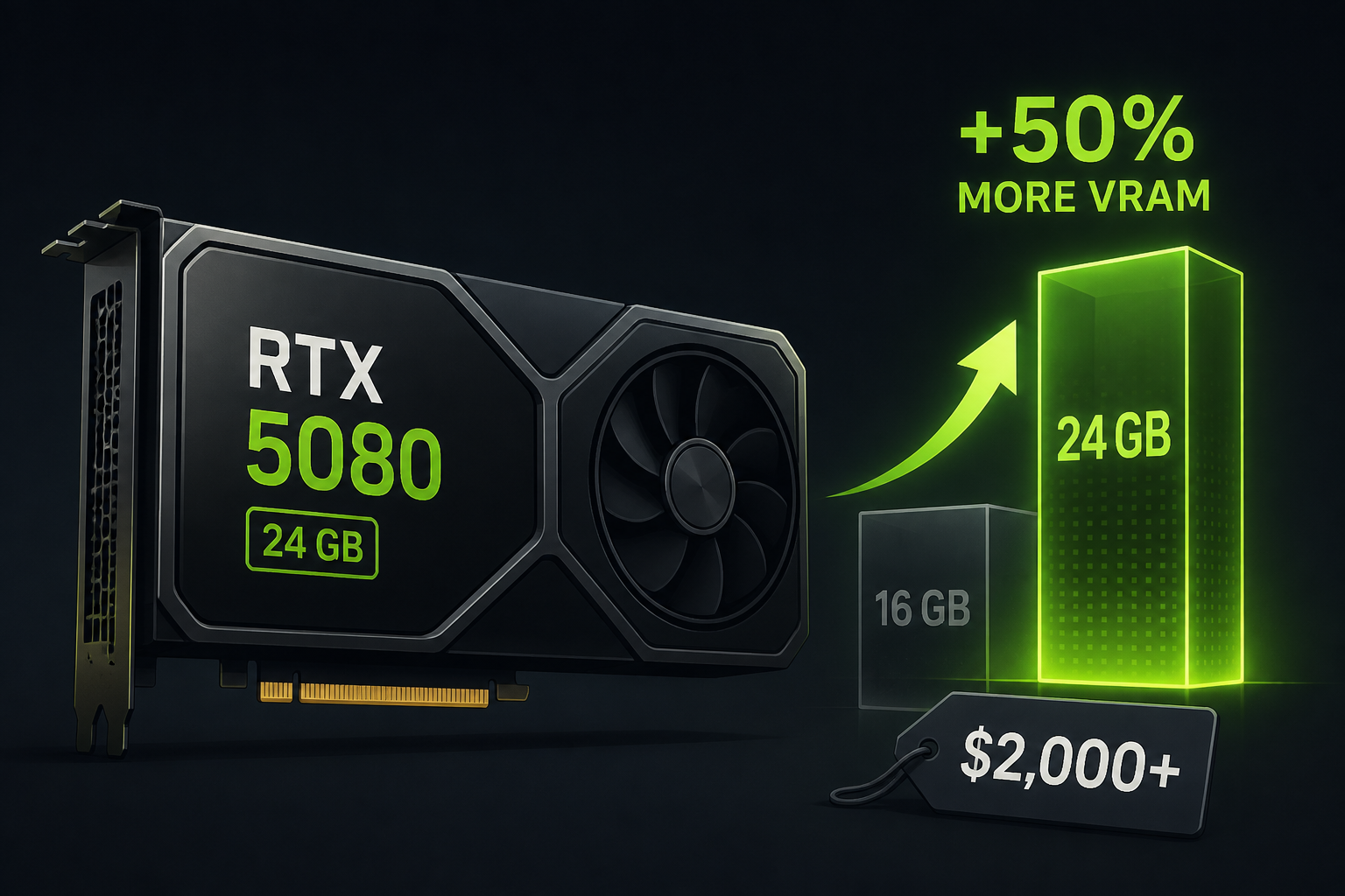 NVIDIA's RTX 5080 24 GB Could Arrive As Early As December With 50% More VRAM, As 16 GB Models Already Sell For Over $2,000