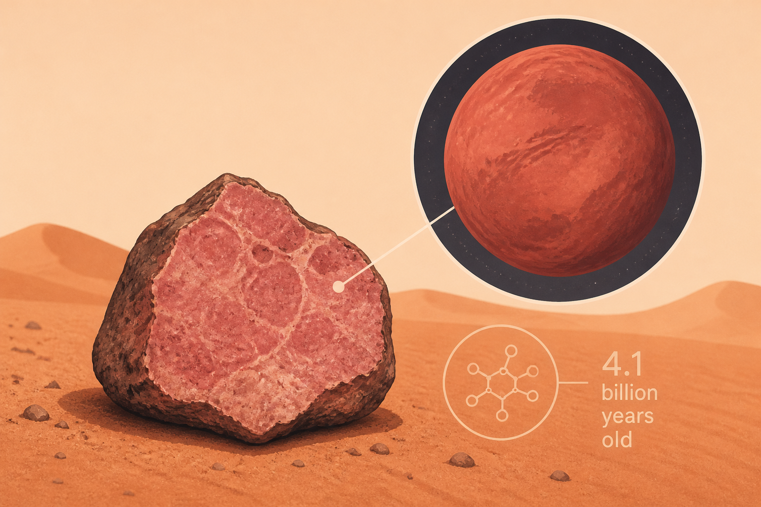 Rose-colored meteorite found in the Sahara Desert turns out to be 4.1 billion-year-old piece of Mars