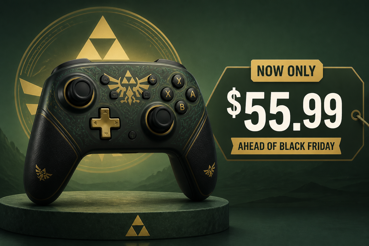 The Legend of Zelda Edition Nintendo Switch Pro Controller Drops to $55.99 Ahead of Black Friday