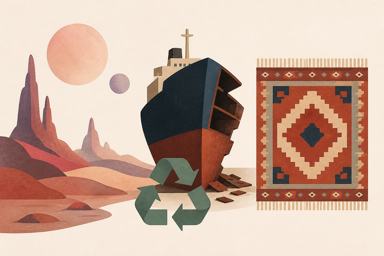 far-out landscapes, ship recycling, rugs : NPR