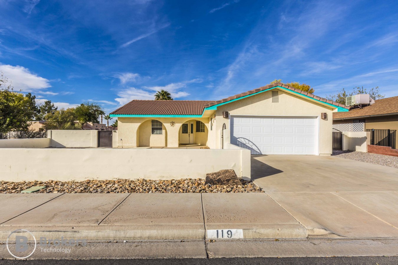 29495 Don't Miss out on this renovated 3 Bedroom 2 Bath Home!! When entering this home the first thing you will notice is the beautiful wood flooring. The wood flows through the home even under the current carpeting. The kitchen features white cupboards, granite counter-tops, and new Kenmore appliances. Both Bathrooms have been fully renovated with granite counter-tops and tiled walk-in showers. The outdoor is as impressive as the inside with a large Zeroscaped yard, custom gates, a covered patio and side parking. The garage also has an ac/heating unit. Mesquite is a premier location to soak up the sun with numerous activities such as our local recreation center, community events, world class golf, and much more!