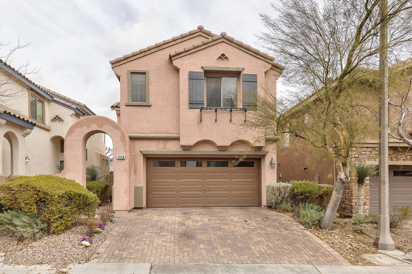 Beautiful 2-story home located in a gated community inside mountains edge* 4 bedrooms, 3 baths and 2-car garage* open kitchen with granite counter tops, pantry, recessed lightening and stainless steel appliances* blinds, window treatments and washer and dryer stay*tile flooring throughout first floor and carpet upstairs* paved driveway, finished garage and fully landscaped front and backyard* a must see!