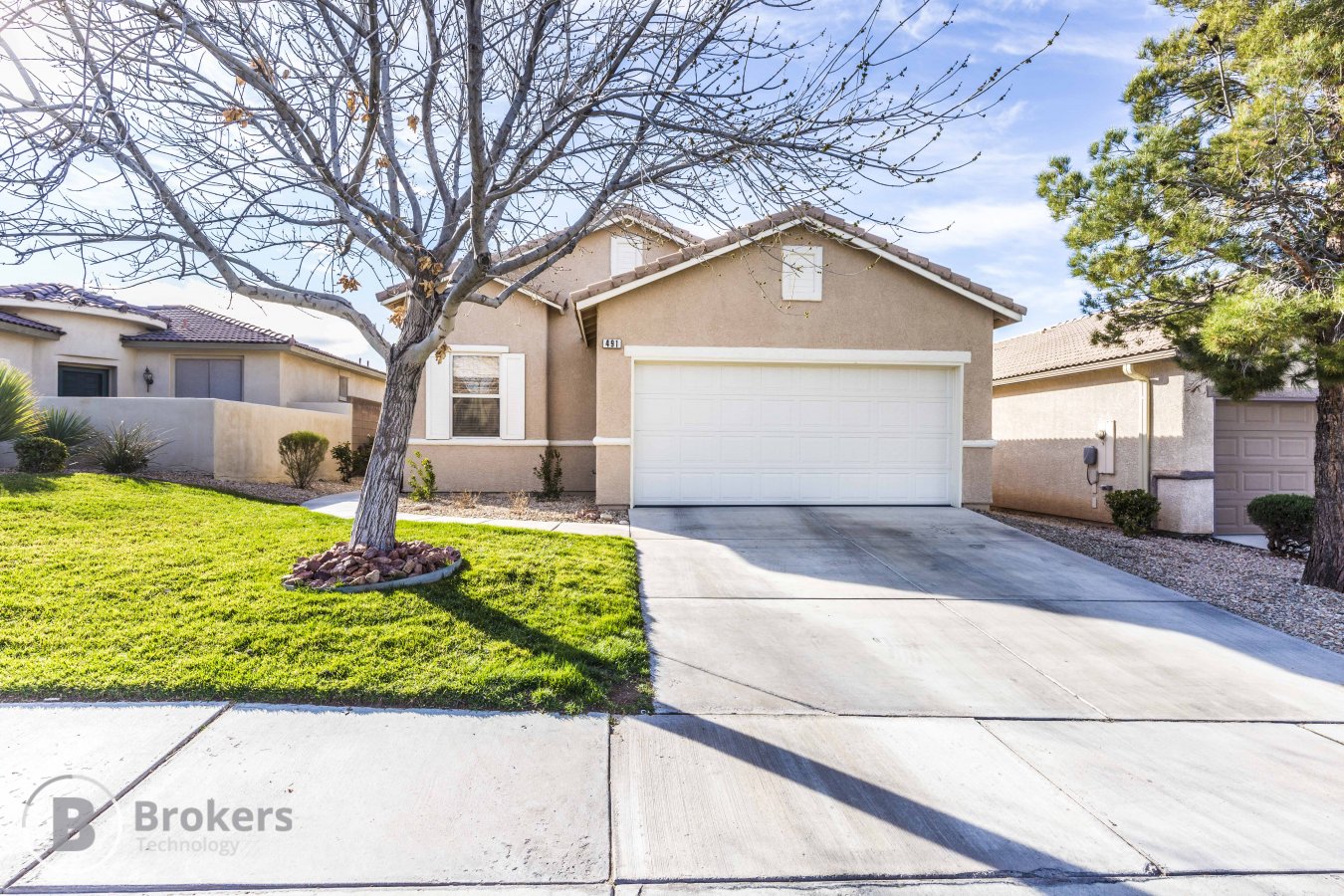 30705 This beautiful move in 3 bedroom 2 bathroom 2 car garage home is in excellent condition. With an open floor plan, accent paint in Kitchen and Dining Room and a beautiful glass back splash in Kitchen. Large Master Bathroom with garden bath tub, double sinks and shower. The outside is just as impressive as the inside with a large covered patio and fire pit. The home is located in Mesquite Vistas HOA that offers tennis courts, basketball courts, valley ball court, gym, swimming pool, hot tub and community room. Mesquite is a premier location to soak up the sun with numerous activities such as our local recreation center, community events, world class golf, and much more!