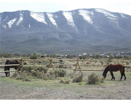 33961 20.12 acre parcel that has some topography that creates dramatic views of snow peaked mountains of the Spring Mountains National Recreation Area and valley below. Cold Creek runs along the length of the eastern border attracting abundant wildlife. Cold Creek is at an elevation of about 5,500 ft and is known for wild Mustangs & eco-friendly living. Only about 50 minutes north of Las Vegas.