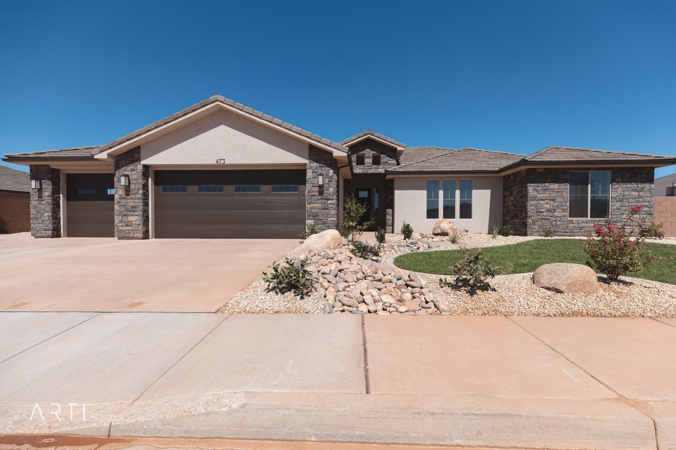 38775 Beautiful home in Steeplechase just completed and ready to move into. Great open floor plan, 9' plate ceilings throughout. Quartz counter-tops, large walk-in pantry, custom cabinets and stunning tile floors. 4th bedroom could be used as bedroom or Den. Over-sized 3 Car Garage with epoxy floors. RV parking with existing slab. Block walls on all 3 sides. View for yourself click the 3D virtual tour.