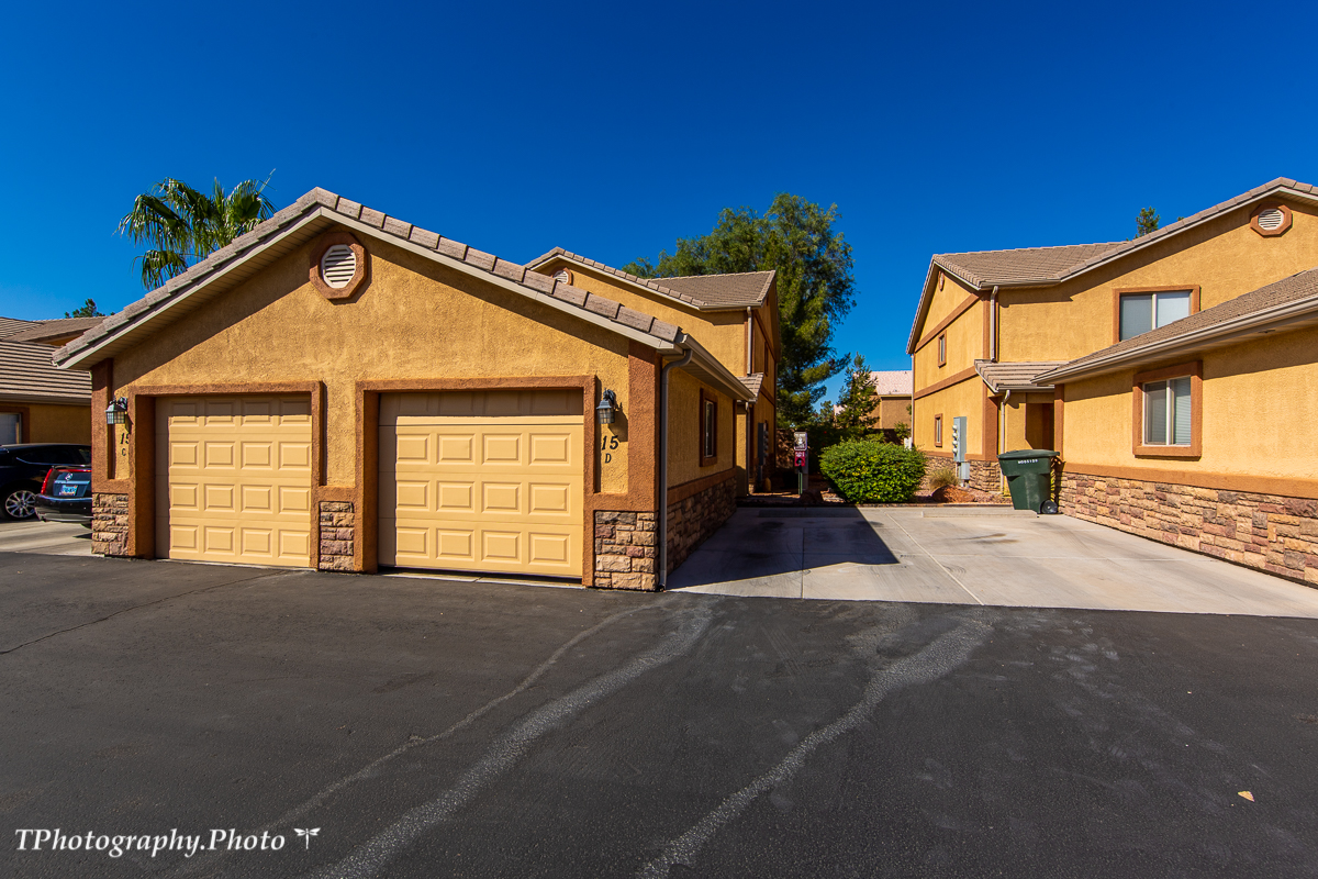 43190 This beautiful 3 Bedroom 2.5 Bathroom Townhome features two levels. The main level includes the living room with tile flooring and a large closet (great for extra storage), the kitchen with stainless steel appliances, a half bath great for guests and the laundry room that includes the washer and dryer. The dining room directly off of the kitchen, has a sliding glass door that leads right out to a fully fenced patio. All 3 bedroom are located upstairs. The master bedroom has a large walk in closet and its own full bathroom. As a bonus, you have central vacuum throughout the unit. There is a single car detached garage and a single uncovered parking space next to the garage. This community includes a pool, hot tub, and landscaping in front of each unit. Mesquite is a premier location to soak up the sun with numerous activities such as our local recreation center, community events, world class golf, and much more.