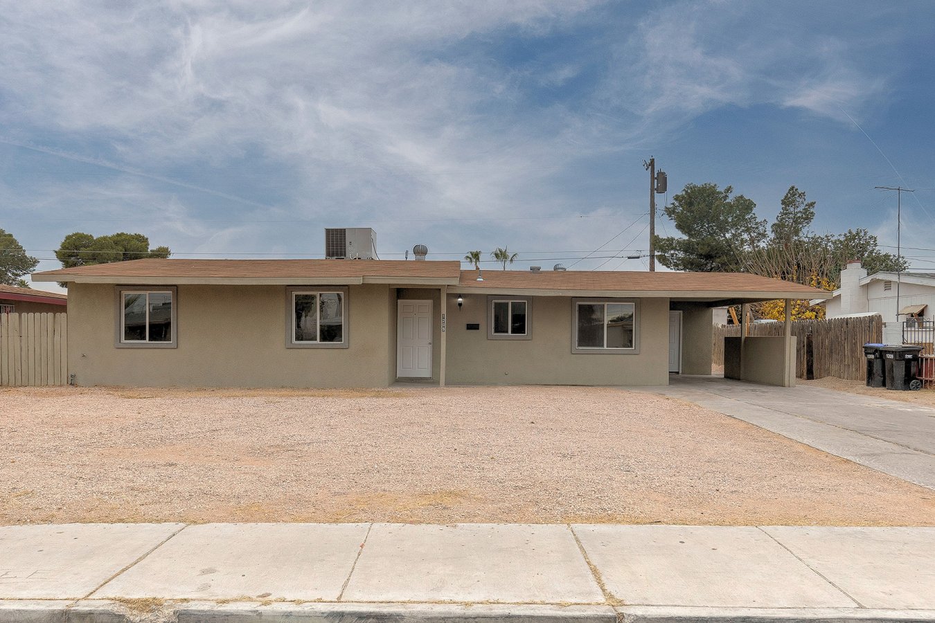 Rare in today's market, a move in ready starter home for under 250K! This single story features 4 bedrooms, all tile floors throughout and spacious backyard. The kitchen has been updated with backsplash, solid surface countertops and white cabinets. Both bathrooms have also been updated with walk-in showers and white cabinets. The backyard is large with covered patio. This home is conveniently located near Rancho and the US-95.