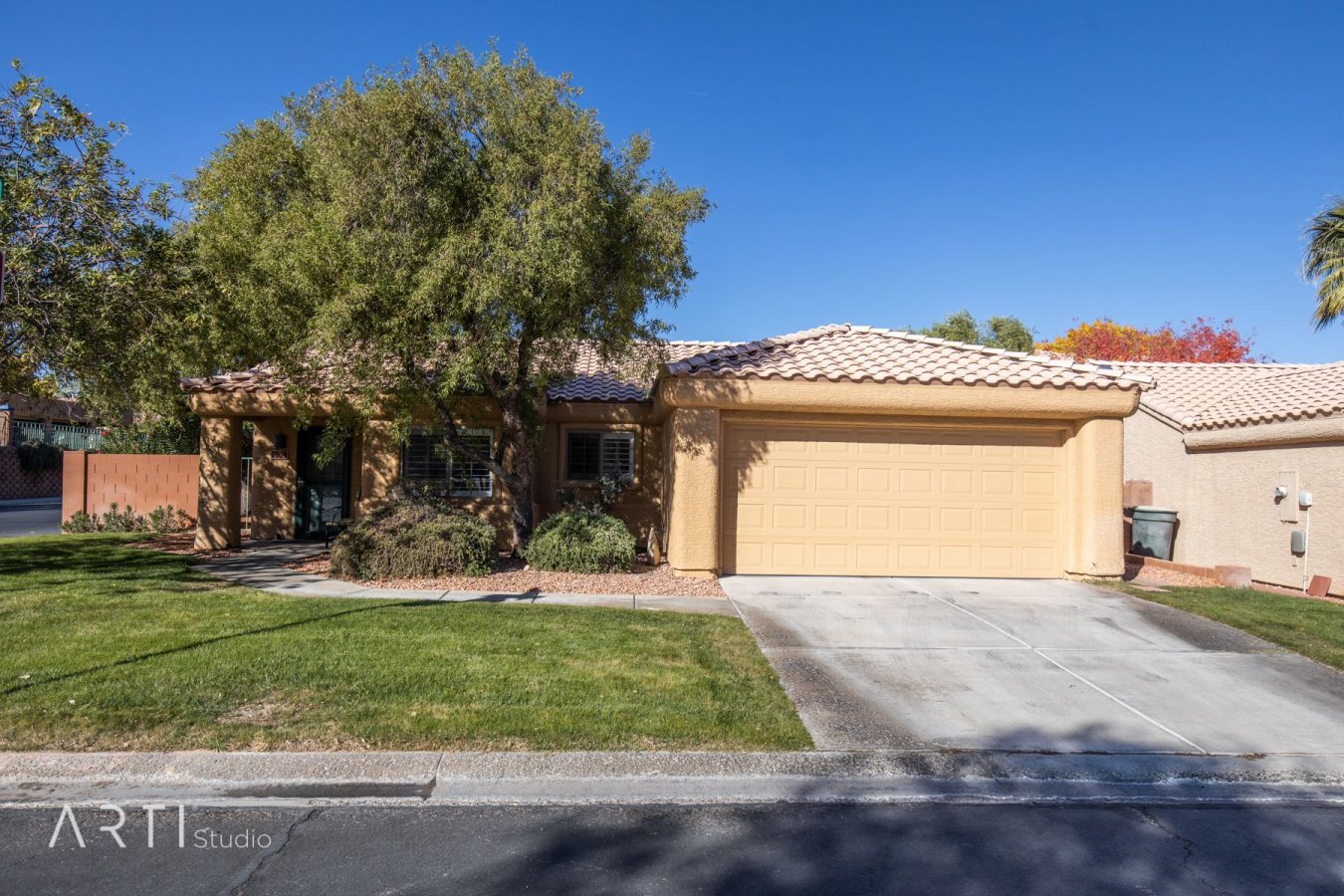 45264 This beautiful move in ready home is located in the gated community of Copper Bluffs. The 2 bedroom home will have you feeling like you never want to leave home. The back yard has a very large covered patio that is perfect for social distancing entertaining. The home is very clean and is move in ready with window shutters recently installed through out the home. As a home owner you will a member of the Mesquite Vistas Sports Club. The Vistas offers a variety of sport activities that include a gym, pickle ball, basketball, beach volley ball, horse shoes and tennis.