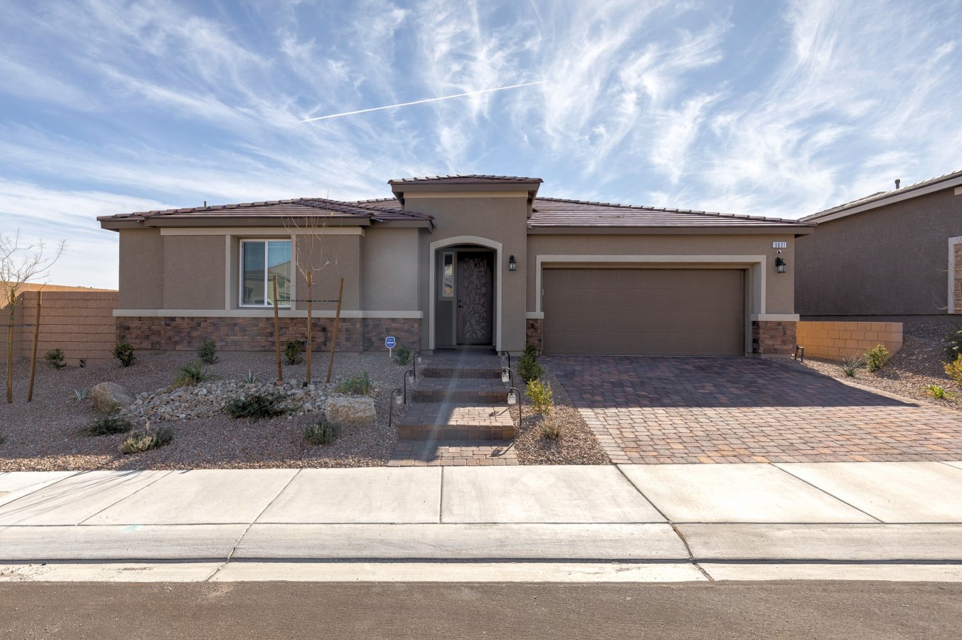 46100 Newer built home finished in Dec 2019. Located in the highly desirable Northwest part of the valley. Close to freeways, shopping, and restaurants. Open floor plan with upgrades throughout; kitchen, luxury vinyl flooring, baseboards, cabinets in laundry room, and so much more. Garage is insulated, and has a sink and ceiling storage racks. Finished backyard with desert landscaping, covered patio, and spa hookup / pad. The owners took pride in building their home making sure everything was done right. Move in ready!