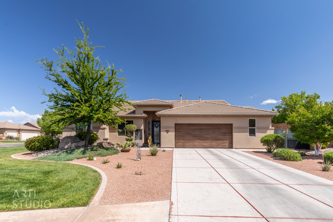 48902 The custom front door is only the start with this beautiful home. You'll love the 8 foot doors throughout & the awesome patio space that will give you amazing indoor/outdoor living. Updated kitchen, flooring, & light fixtures throughout with a master closet to die for. All appliances included, even the washer/dryer. Low maintenance yard with water feature & custom ironwork fencing. Garage cabinets.