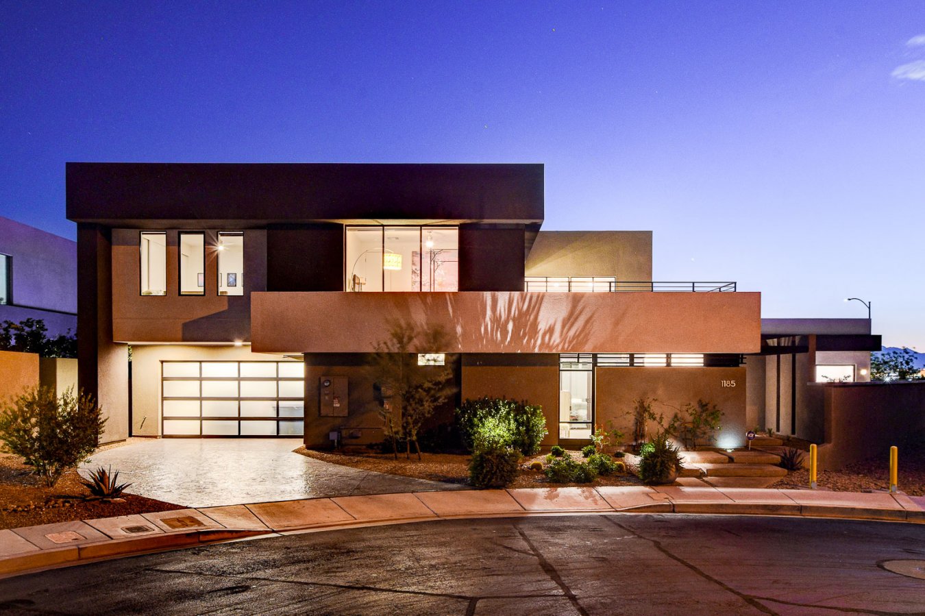 **EXQUISITE BLUE HERON CUSTOM HOME LOCATED IN HORIZON LIGHTS, AN INTIMATELY GATED ENCLAVE OF ONLY 18 HOMES. THIS ARCHITECTURAL GEM FEATURES PREMIUM DETAILS THROUGHOUT. STRIP, CITY & MOUNTAIN VIEWS FROM THE ROOFTOP DECK & MULTIPLE BALCONIES!** 4 bedrooms PLUS a casita w/separate entrance. 2 spacious primary BR suites, 1 of which is on the 1st floor - both w/custom tile walk-in showers! Upstairs primary BR has dual walk-in closets w/custom built-ins. Huge pocket doors throughout the home bring together the luxurious indoor/outdoor living spaces. Gorgeous floor to ceiling stone wall w/quartz accents & hearth in the 2 story great room. Gourmet chef's kitchen features S/S Wolf appliances, quartz counters, custom built-in china cabinet & a huge walk-in pantry w/built-in wine rack. Backyard retreat boasts saltwater pebble tec pool, raised infinity edge spa & Rubaroc non-slip pool decking! Remote controlled shades throughout the home. Brand new solar panel system for lower energy bills.