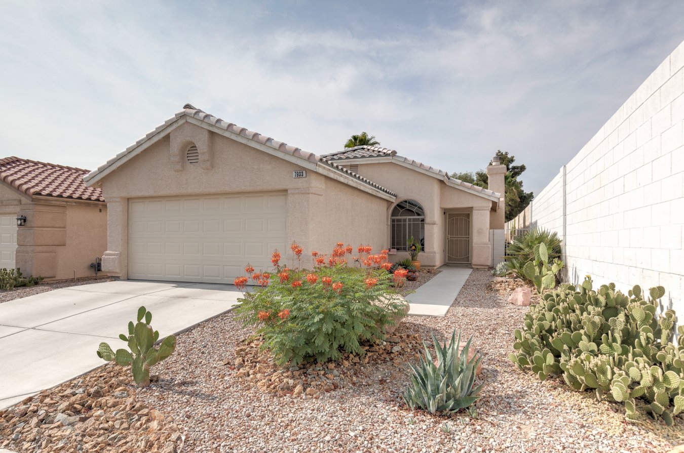 Rare find in today’s market, a 1 story home with 3 bedrooms, 2 bathrooms & 2 car garage for this price! The beautiful kitchen features granite countertops, stainless steel stove and microwave & dark cabinets. Laminate floors and new carpet are welcome features in this charming home located in an area with low HOA dues. The family room has a gas fireplace and vaulted ceilings. The backyard has a covered patio with stepping stones along with low maintenance desert landscaping. Hurry, at this price it won’t last long!!!