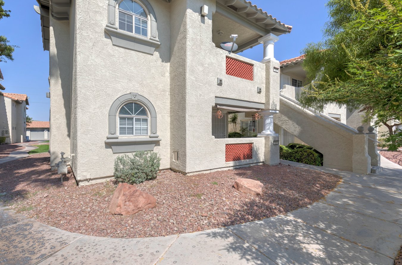 52086 Former model home for the builder, this spacious two-bedroom, two-bath condo is located in a fantastic neighborhood. The primary bedroom measures a generous 17' x 11' and allows for large bedroom suites. The sellers are leaving a wall-mounted flat-screen TV for your viewing pleasure. The primary bathroom features a garden tub. There is a 9' X 7' Walk-In Closet. The junior or guest bedroom measures 13' X 12' and also contains a walk-in closet with extra shelves. The living room is a spacious 18' X 13'. Ceiling fans in every room. There is a detached one-car garage with an automatic garage door opener. The condo is located a few blocks from Highway 193/95. The neighborhood contains a profusion of shopping and eateries.