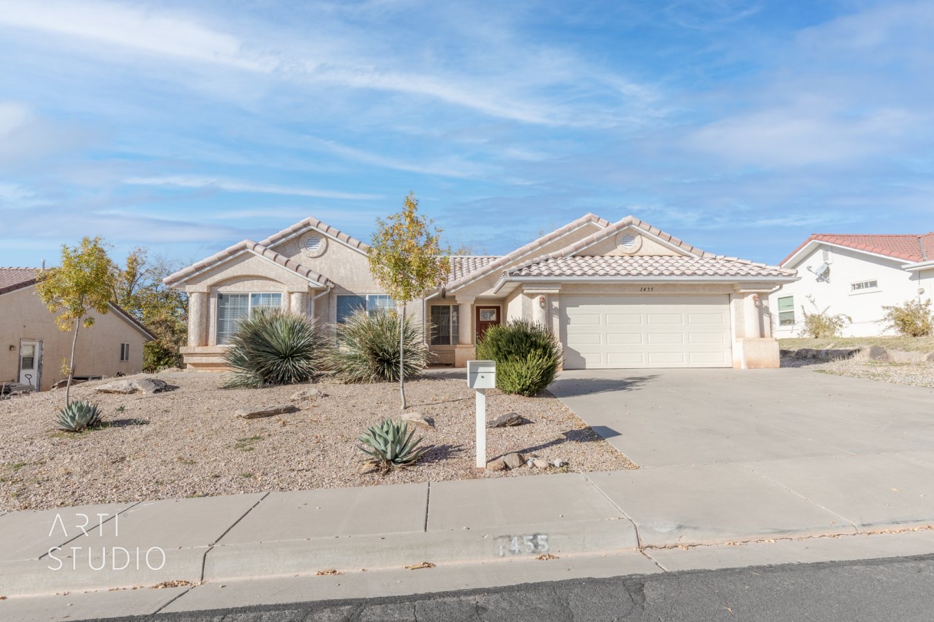 53399 This one-level Rambler with split-bedroom layout has been updated with NEW tile/carpet throughout, 5” baseboards, light fixtures, bathroom hardware, toilets, doors, window coverings, garage door opener, kitchen appliances, water heater and much more! The covered back patio is beautifully shaded with mature trees in a fully-fenced backyard. The garage has built-in storage and plenty of RV parking space on the side. This home has NO HOA and is centrally located near schools, shopping, entertainment and hiking trails! Come see it before its gone!