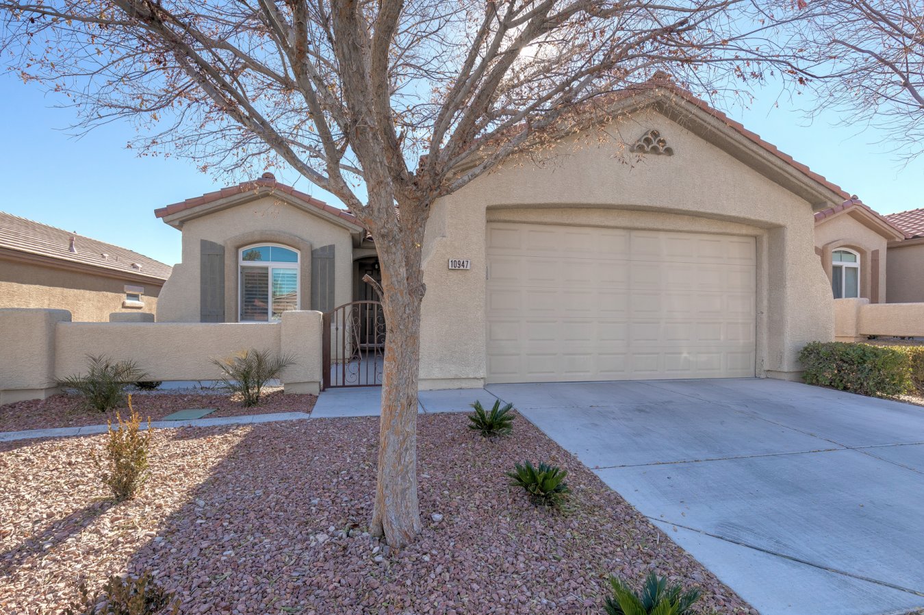 54209 Must see stunningly renovated single story home located in popular Ridgebrook Village in Summerlin South! This highly upgraded home features quartz countertops, brand new stainless steel appliances, crisp new flooring, custom shutters, crown molding, beautiful accent wall, huge walk in closet in master, fully renovated bathrooms, ceiling fans, synthetic grass throughout backyard, and so much more!