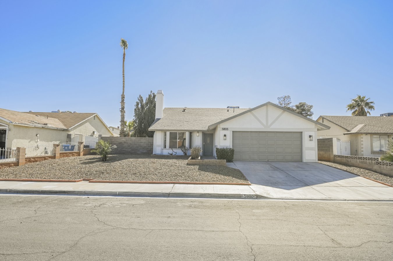 54706 FULLY REIMAGINED 4 bedroom single story home with Pool/Spa in CHARMING community! FRESH exterior paint, LARGE covered Patio and LOW MAINTENANCE desert landscaping! Interior boasts DESIGNER SELECTED paint scheme, CLASSIC wood-burning fireplace, and a DAZZLING lighting package! CHEFS DREAM KITCHEN equipped with GORGEOUS QUARTZ countertops, and BRAND NEW SS appliances! Potential for RV Parking! NO HOA! THIS IS A MUST SEE!!