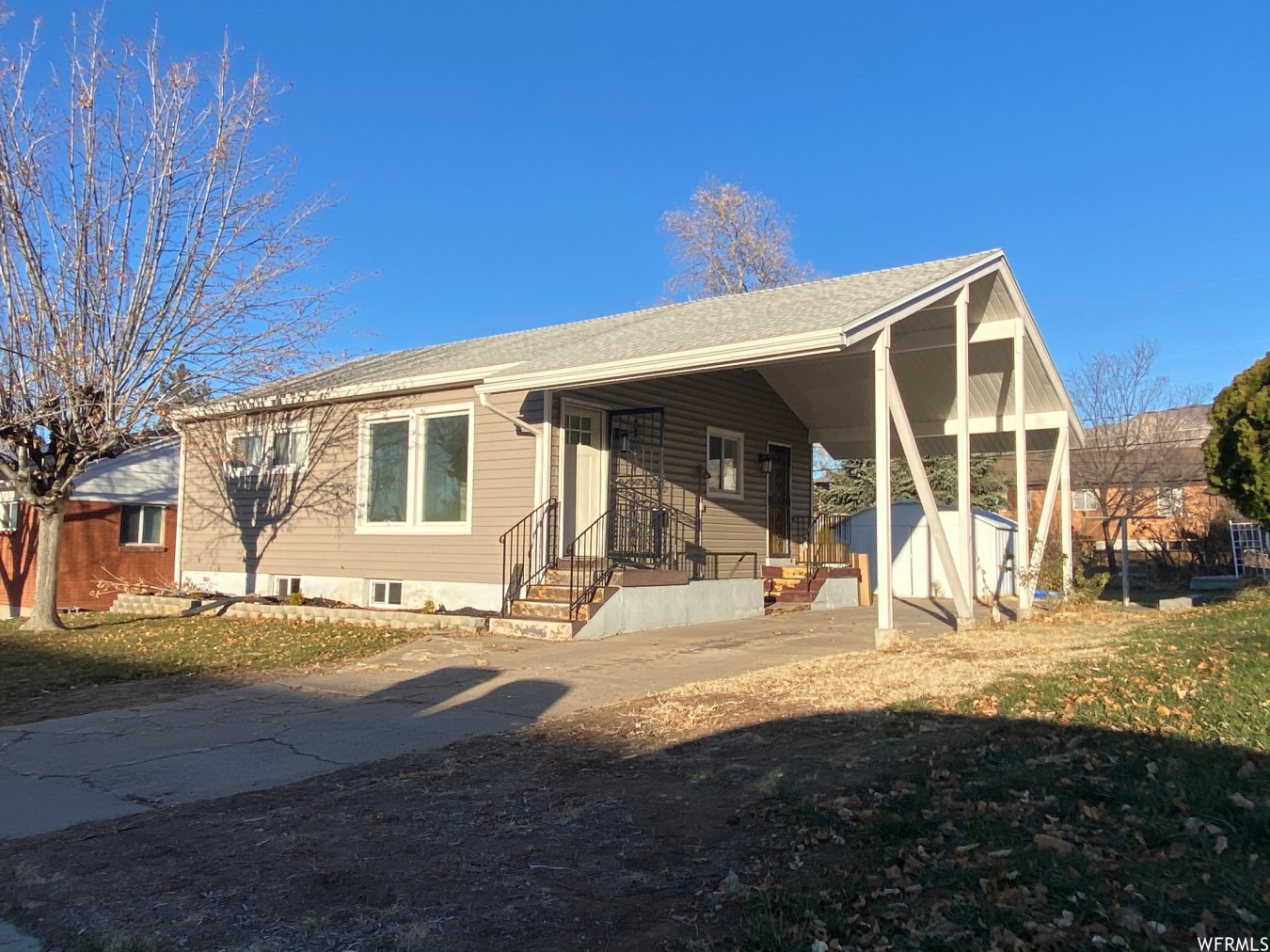 45367 This super unique home is ready for new owners to call it their own. This home features a separate living space up and down with a kitchen up and down, bathroom up and down, and separate outside access to the basement. Although this home has never been used as a duplex or a rental, the potential is there with a few minor updates if you are wanting an income generating property, or if you possibly decide to rent the basement out to friends/family members to help cover the mortgage! a few other features include dual pane windows throughout, a new furnace and water heater, granite countertops in the main upstairs kitchen, and a deep farm-style sink in the upstairs kitchen. The main sewer line to the street was replaced in 2017! ($15,000 fix) The shed out back also has power and serves many purposes. The yard has fully automatic sprinklers throughout. There are so many possibilities with this unique home and mostly needs only basic cosmetic fixes.
